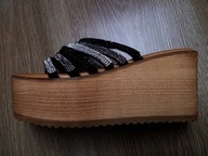 TULIPANO super modne klapki na koturnie ''36''