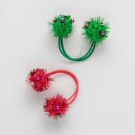 Komplet Gumek Świątecznych do włosów dla elfa dla dziewczynki na Święta