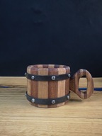 Kufel drewniany okuty 250ml Jesion Sapeli