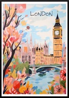 A2 KOLOROWY PIĘKNY PLAKAT LONDYN LONDON WIELKA BRYTANIA BIG BEN