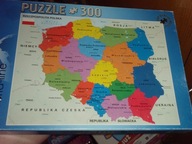Puzzle 300 elem. MAPA POLSKI - Województwa, niekompletne