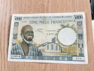 Wybrzeże Kości Słoniowej - 5000 franków - rzadki