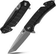 Nóż składany taktyczny, scyzoryk z klipsem, zbijakiem i przecinakiem