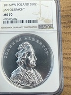 50 zł SSA Jan Olbracht 2016 NGC MS 70 MAX NOTA IDEAŁ