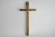 Krzyż krzyżyk ścienny mosiężny klasyczny mosiądz