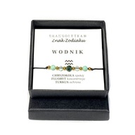 Bransoletka WODNIK kamienie naturalne chryzokola, turkus znaki zodiaku