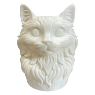 Organizer na Biurko Kot Pojemnik na Pędzle i Długopisy 3D White