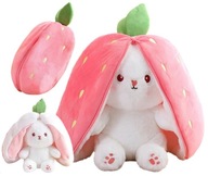 PLUSZAK MASKOTKA KRÓLIK TRUSKAWKA MARCHEWKA PRZYTULANKA ZABAWKA 3W1 PREZENT