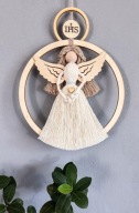 Pamiątka Prezent I Komunia Święta Aniołek Makrama BOHO