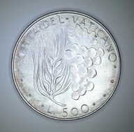 .WATYKAN, PAWEŁ VI, 500 LIRÓW. Ag 30