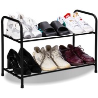 PÓŁKA STOJAK REGAŁ SZAFKA NA BUTY OBUWIE METALOWY CZARNY 2 PÓŁKI ORGANIZER