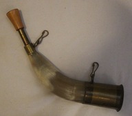 ŁADNY, STARY - RÓG MYŚLIWSKI DO POWIESZENIA - TRĄBKA MYŚLIWSKA Z UCHWYTAMI