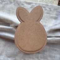 Baza kartki jajko z uszami królik + wzorniki - Wielkanoc handmade kraft