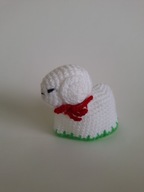 Baranek Wielkanocny do koszyczka na szydełku handmade
