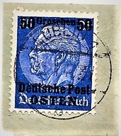 Generalne Gubernatorstwo znaczek na wycinku koperty, Hindenburg 50 Groschen