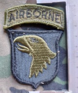 Naszywka 101st Airborne US Army używana oryginalna z łuczkiem