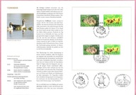 Niemcy 2016 karnet FDC, 2zn.z ark+2zn.samoprz. zając dzika gęś, 2 różne dat