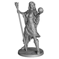 Magini Elfia 3D PLA 15 cm– srebrna figurka RPG Czarodziejka Elfka fantasy
