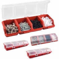 POJEMNIK PUDEŁKO ORGANIZER NA ŚRUBKI ELEMENTY ELEKTRONIKI AKCESORIA 4SZT