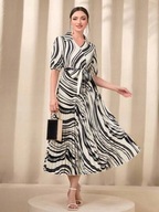 Okazja !_NOWA stylowa WYSZCZUPLAJĄCA sukienka_plisowana spódnica_pasek_r.44