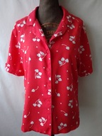 Bluzka czerwona w białe "czereśnie" - 40