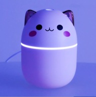 MINI NAWILŻACZ POWIETRZA KOTEK DYFUZOR AROMATERAPIA LAMPKA NOCNA LED