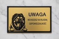 Tabliczka uwaga pies Owczarek kaukaski Srebrna, złota duży wybór wzorów