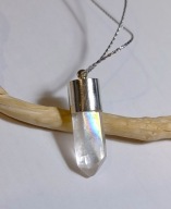 WYJĄTKOWY wisior, naszyjnik z naturalnym kwarcem aura