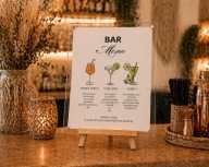 Menu barowe na wesele – plakat drinki