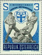 Austria 1981 Znaczek 1688 ** związki zawodowe katolicyzm