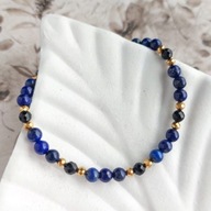 Bransoletka z lapis lazuli, niebieska, regulowana, prezent na Dzień Babci