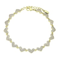 83421 BRANSOLETKA 14K POZŁACANA 17+3 CM 6 MM elegancka z cyrkoniami