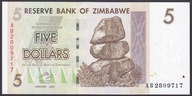 ZIMBABWE 5 Dollars 2007 P.66 UNC