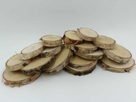 PLASTRY KRĄŻKI BRZOZOWE 1-10 CM 100 SZT. PLASTRY DREWNIANE NIE SZLIFOWANE