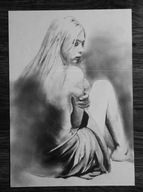 „odwrócona” – nastrojowy akt kobiecy – ołówek – dla 884 Skubalskich