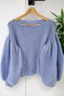 Sweter Hand made Alpaca, ręcznie robiony Oversize Uniwersalny