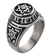 Sygnet Jerozolima---Gwiazda Dawida śr. 21mm,22mm,23mm