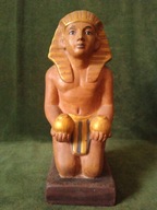Ceramiczna figurka egipska - wypalana czerwona glinka, ręcznie malowana