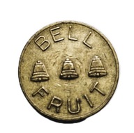 Żeton do automatów dogier jednorękich bandytów brytyjskiej firmy Bell Fruit