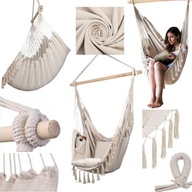 FOTEL WISZĄCY HAMAK KRZESŁO BRAZYLIJSKIE HUŚTAWKA OGRODOWA NA BALKON BOHO