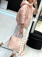 Torebka Plecionka Różowa + Chusta