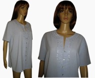 bluzka błękitna z haftem; nowa 46/48