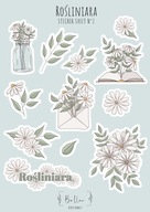 Naklejki rośliny roślinne do planera, rośliniara, wlepki, stickersheet BuJo
