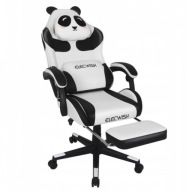 Fotel gamingowy obrotowy PANDA z podnóżkiem i z masażerem KIDS ZONE