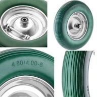 KOŁO DO TACZKI WÓZKA PEŁNE PIANKOWE BEZDĘTKOWE 390x90 mm 4.80/4.00-8 + OŚ