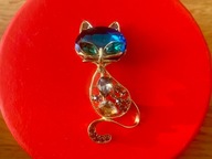 Broszka kot przypinka ozdoba