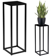 KWIETNIK METALOWY STOJAK NA ROŚLINY DONICZKI KWIATY LOTOWY CZARNY 60 CM