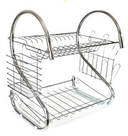 Suszarka do naczyń Martom dwupoziomowa metalowa srebrna 54x24x38 cm