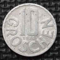 *AUSTRIA [0007]*10 Groszy (Groschen) 1974 II Republika Szyling austryjacki