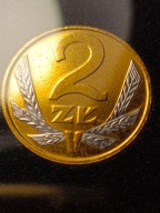 MONETA 2 ZŁ WERSJA POKRYTA ZŁOTEM I RODEM 1988 R.